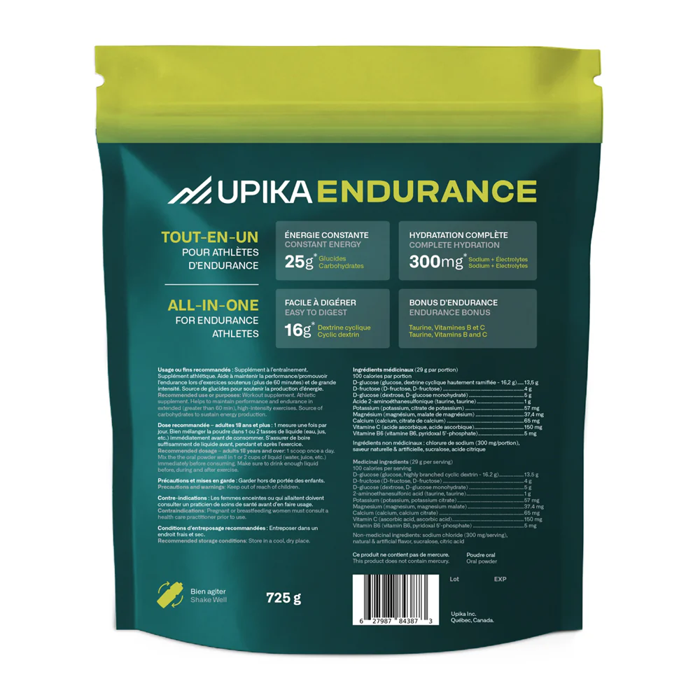 Mélange pour boisson sportive Upika Endurance – Citron et lime - Image 2