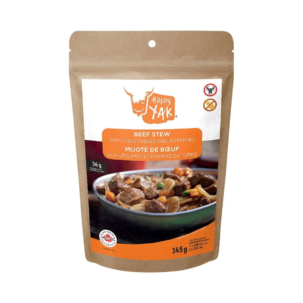 Mijoté de bœuf aux légumes et pommes de terre - Mets lyophilisés Happy Yak