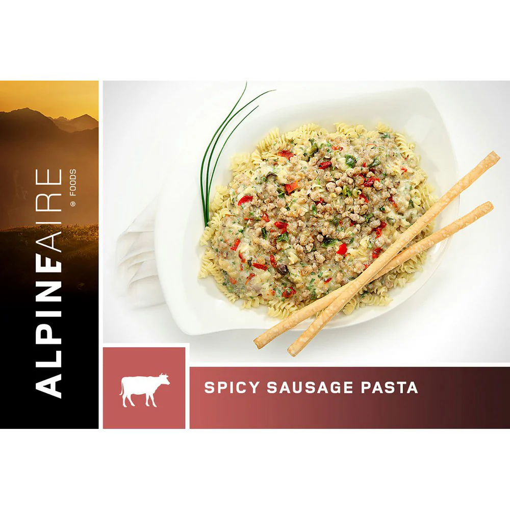 Pâtes à la saucisse épicée - Mets lyophilisés AlpineAire